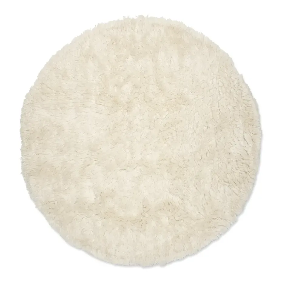 Alfombra de lana Cloudy Ø160 cm, blanco natural
