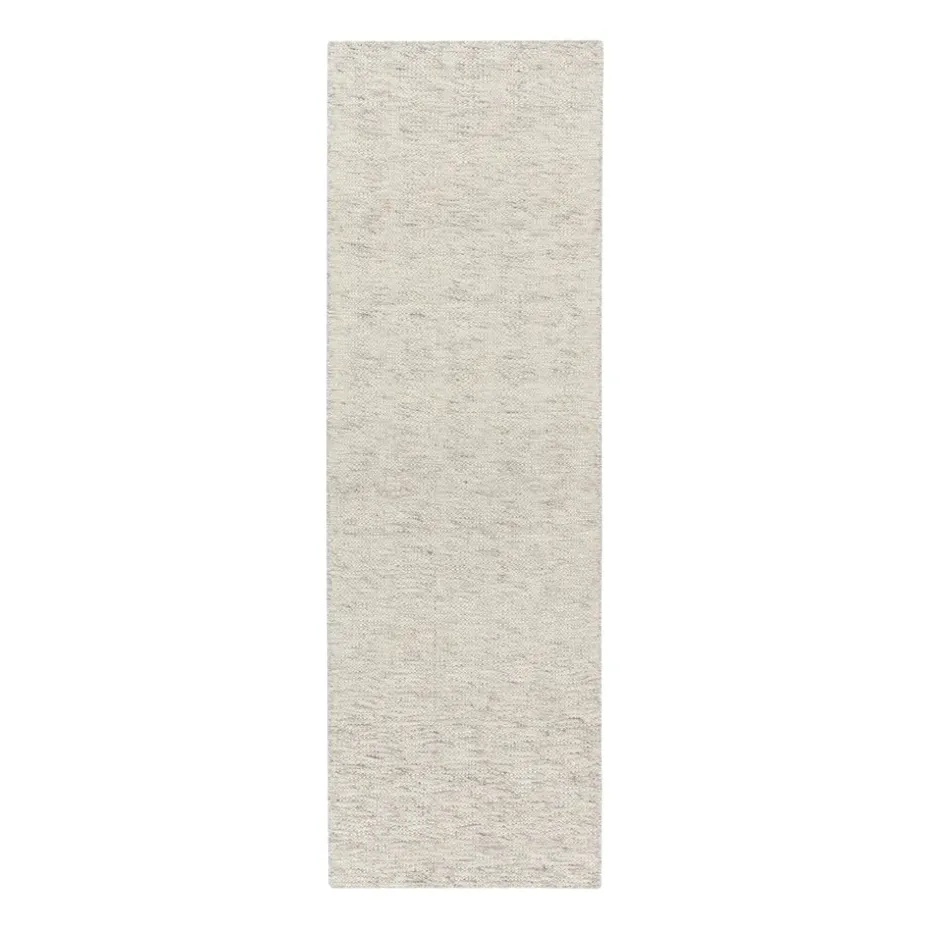 Alfombra de lana Fawn blanco, 80x240 cm