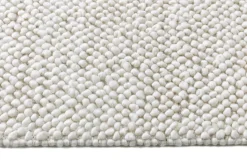 Alfombra de lana Flock blanco natural, 170x240 cm