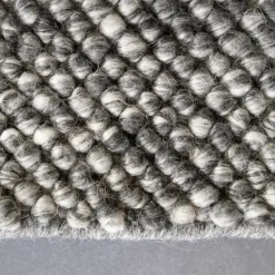 Alfombra de lana Flock gris oscuro, 200x300 cm