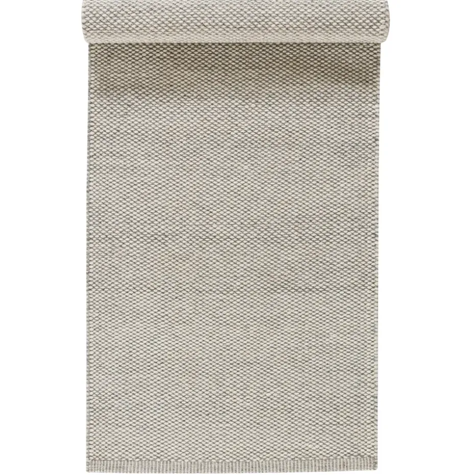 Alfombra de lana Lea blanco natural, 80x240 cm
