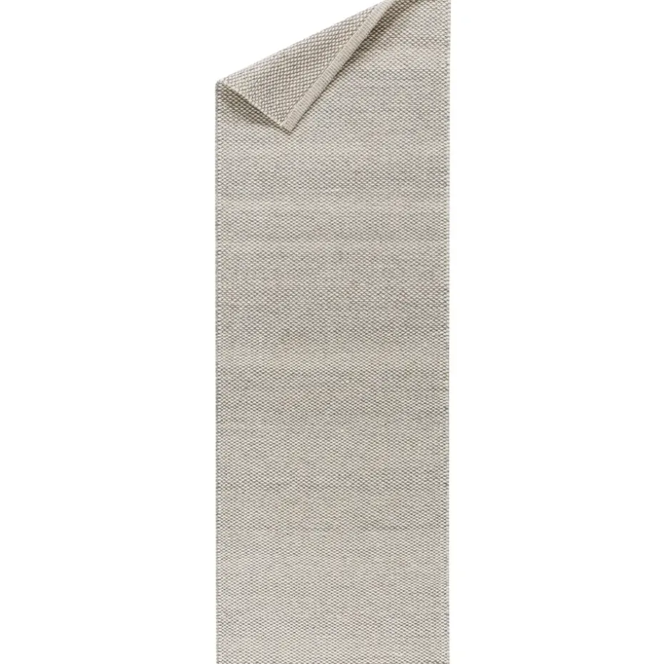 Alfombra de lana Lea blanco natural, 80x240 cm