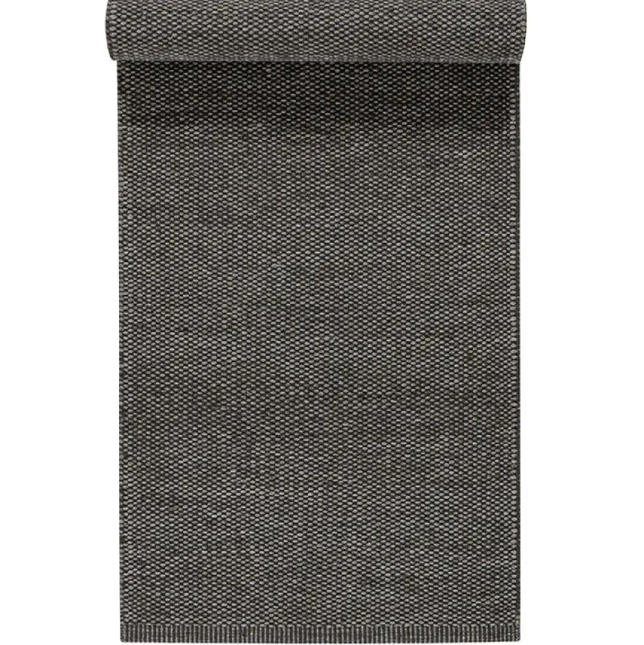 Alfombra de lana Lea gris natural, 80x240 cm
