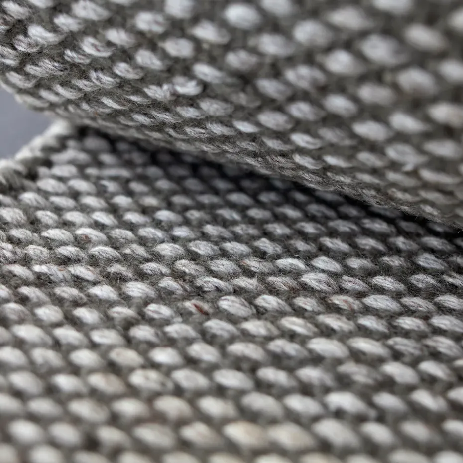 Alfombra de lana Lea gris natural, 80x240 cm
