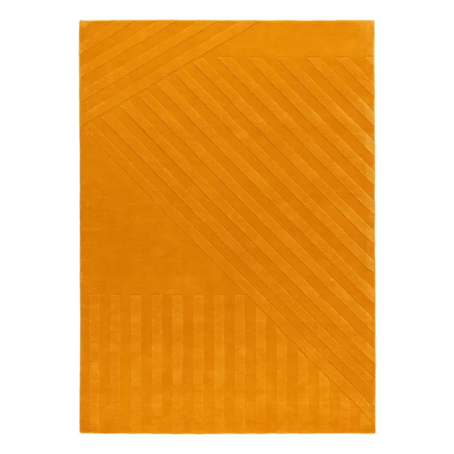 Alfombra de lana Levels stripes amarillo, 200x300 cm