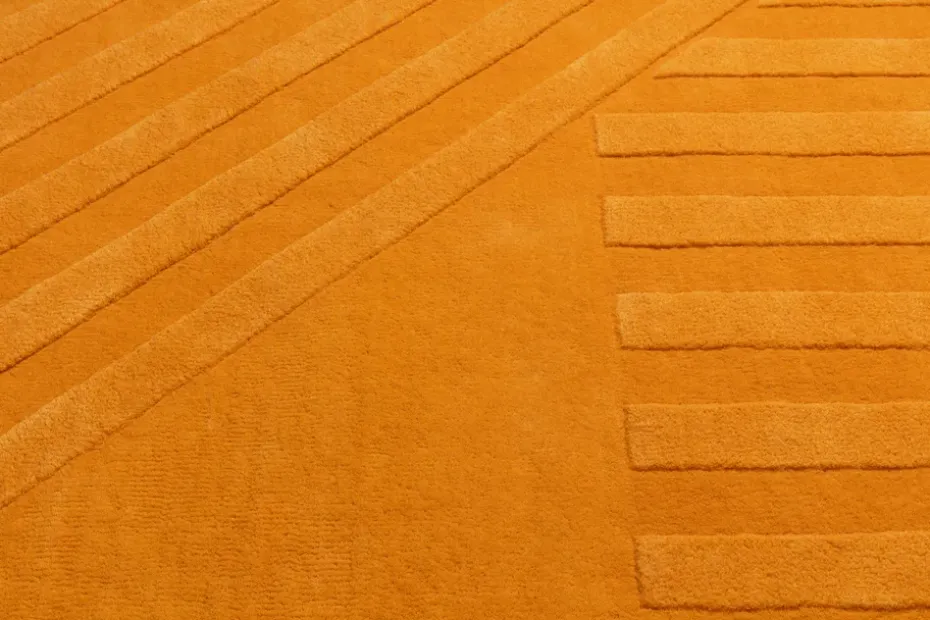 Alfombra de lana Levels stripes amarillo, 200x300 cm