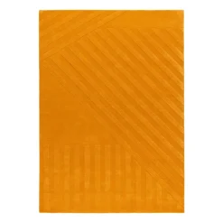 Alfombra de lana Levels stripes amarillo, 170x240 cm