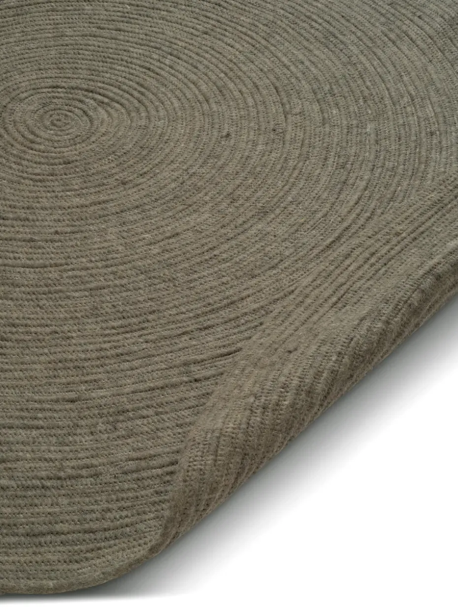 Alfombra de lana Merino redonda Ø240 cm, Dark green