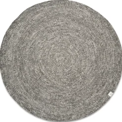 Alfombra de lana Merino redonda Ø160 cm, gris