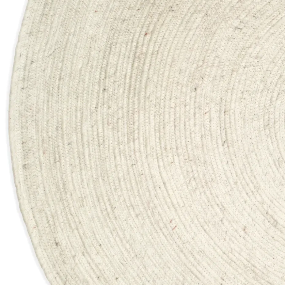 Alfombra de lana Merino redonda Ø160 cm, blanco