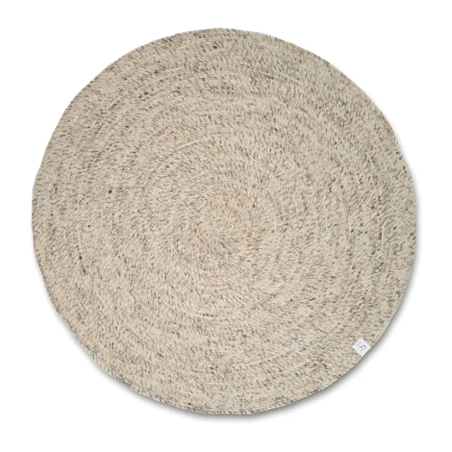 Alfombra de lana Merino redonda Ø240 cm, Natural beige