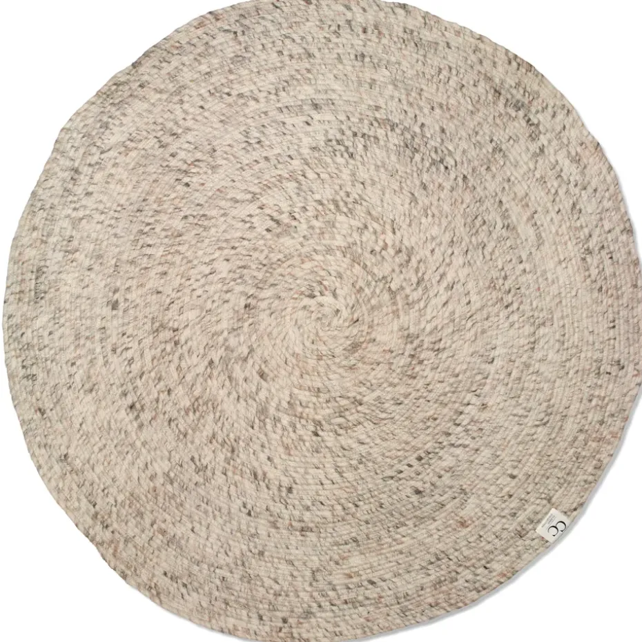 Alfombra de lana Merino redonda Ø200 cm, Beige
