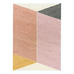 Alfombra de lana Rectangles rosa, 170x240 cm