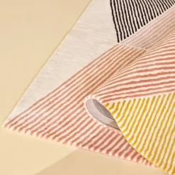 Alfombra de lana Rectangles rosa, 170x240 cm