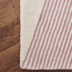 Alfombra de lana Rectangles rosa, 170x240 cm
