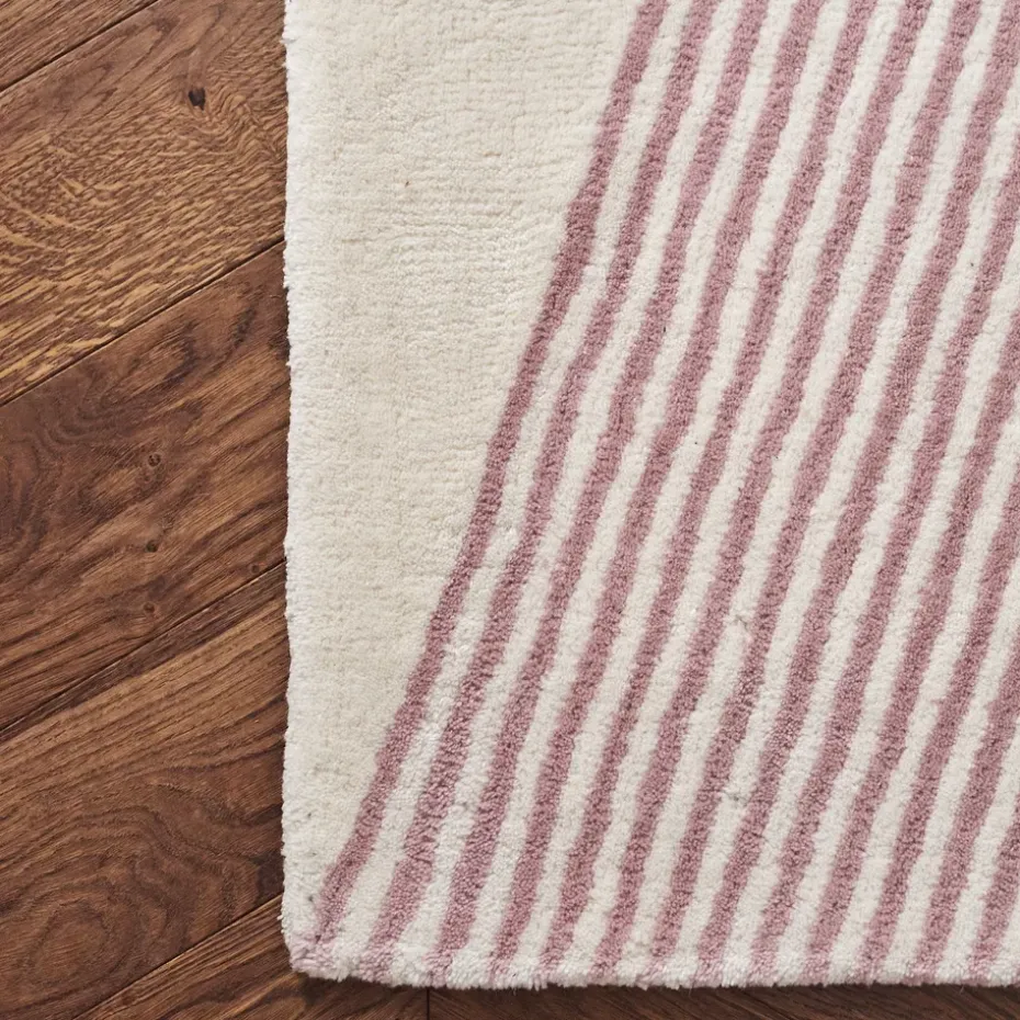 Alfombra de lana Rectangles rosa, 170x240 cm