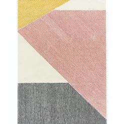 Alfombra de lana Stripes rosa, 200x300 cm