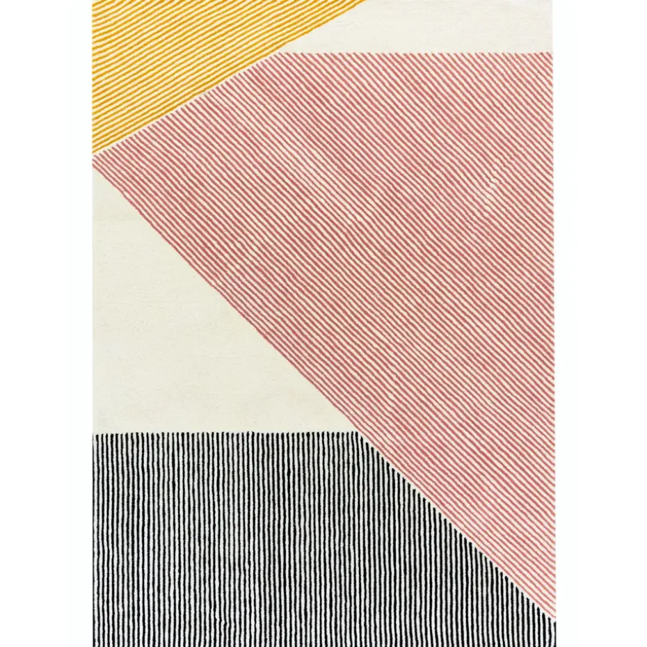 Alfombra de lana Stripes rosa, 200x300 cm