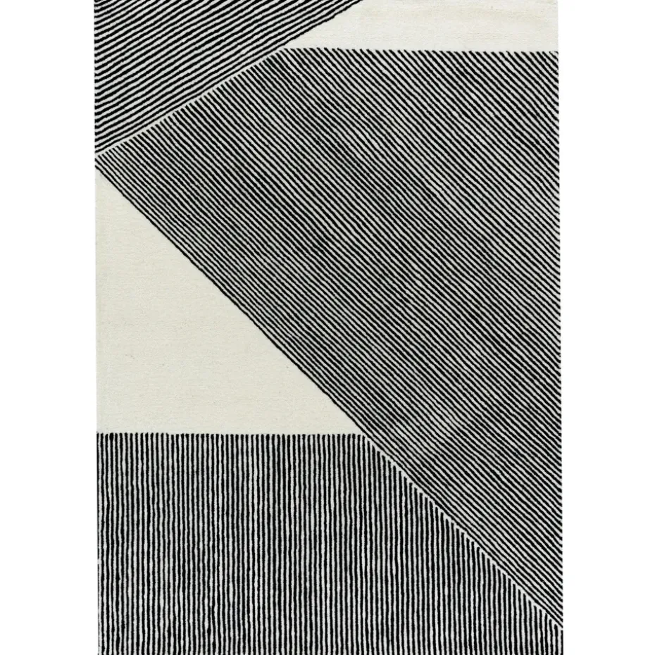 Alfombra de lana Stripes blanco natural, 200x300 cm