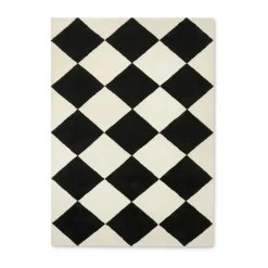 Alfombra de lana Tenman 200x300 cm, Black-white