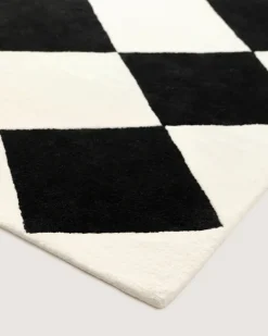 Alfombra de lana Tenman 200x300 cm, Black-white