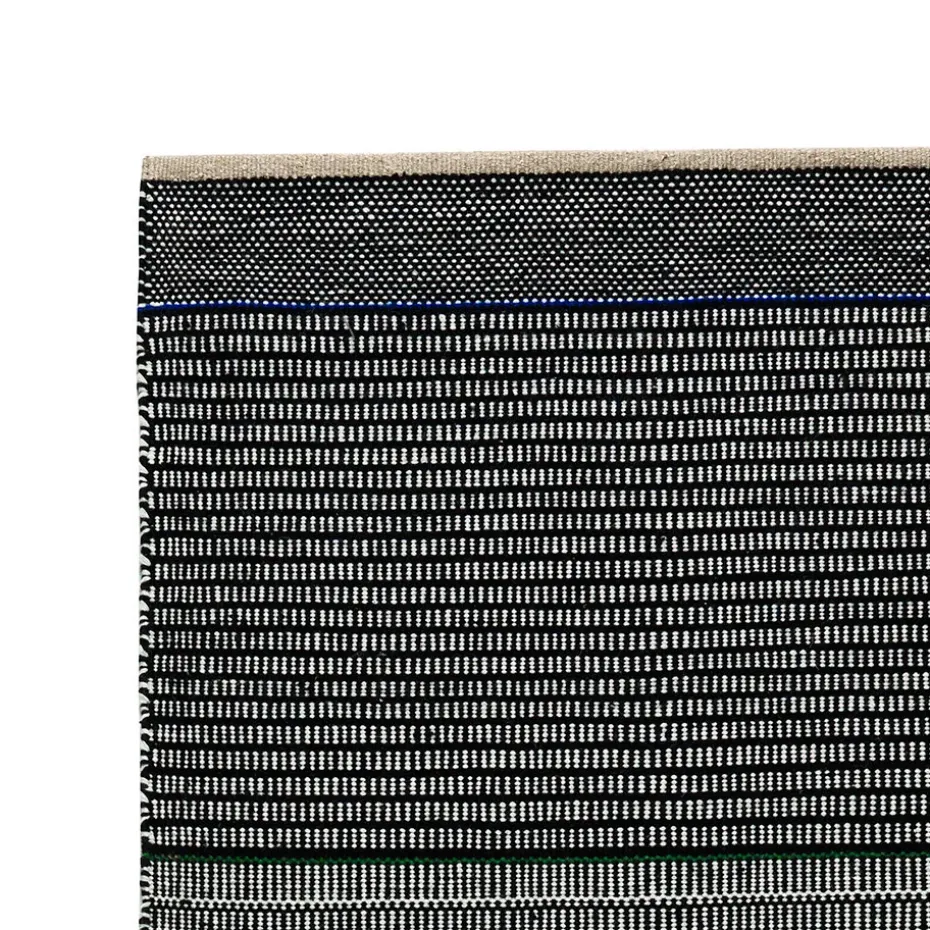 Alfombra de lana Tribulus One 80x250 cm, negro, blanco, azul, verde