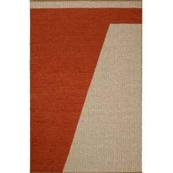 Alfombra de lana Una 180x270 cm, Rust-beige-off white