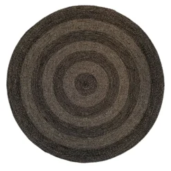 Alfombra de yute Ella Ø150 cm, negro-natural