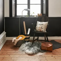 Alfombra de yute, gris oscuro, 70 x 120 cm