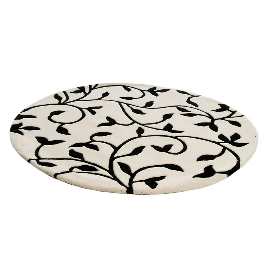 Alfombra Grow blanco-negro redonda, Ø 180 cm