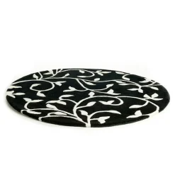 Alfombra Grow negro-blanco redonda, Ø140 cm