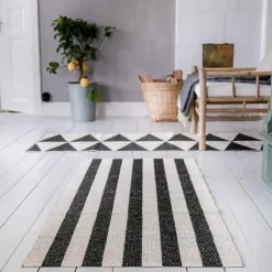 Alfombra plástico Rime, negro, 70 x 250 cm