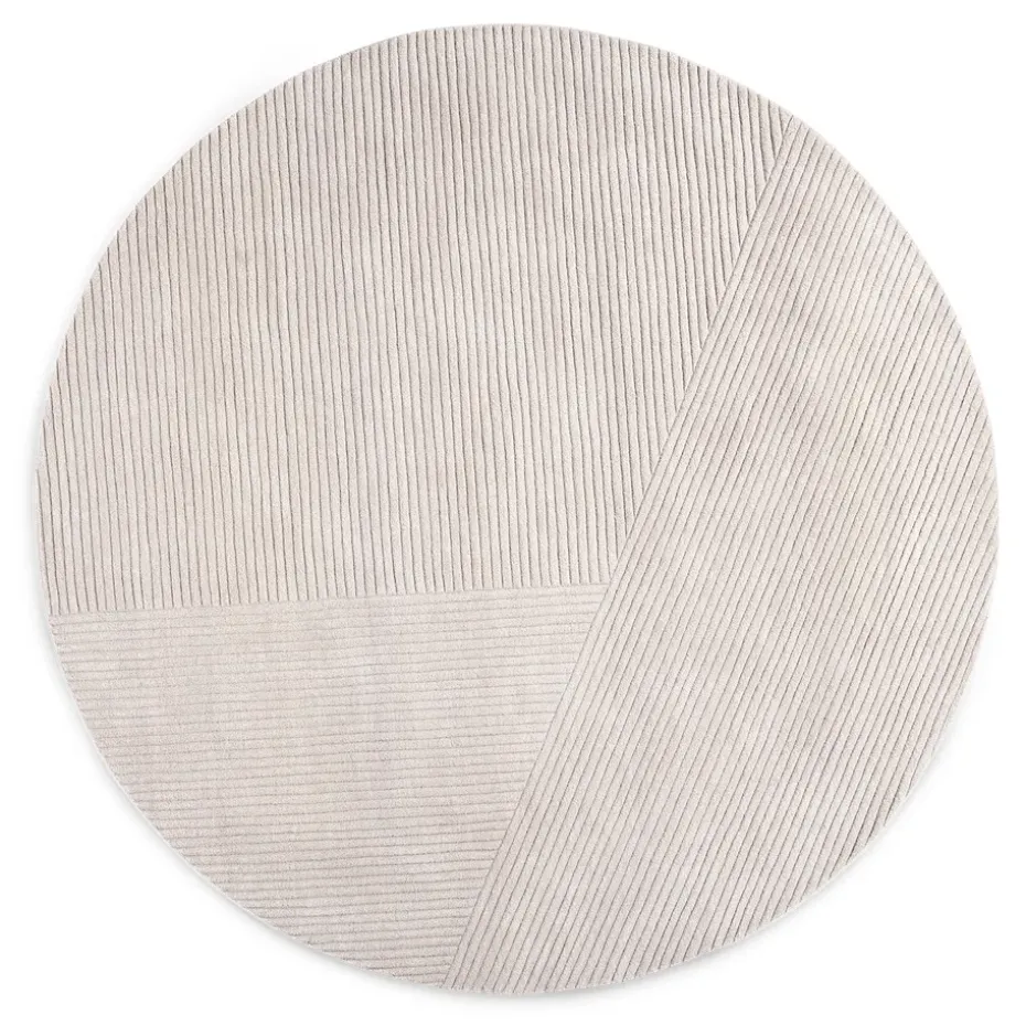 Alfombra redonda Row Ø200 cm, Gris claro