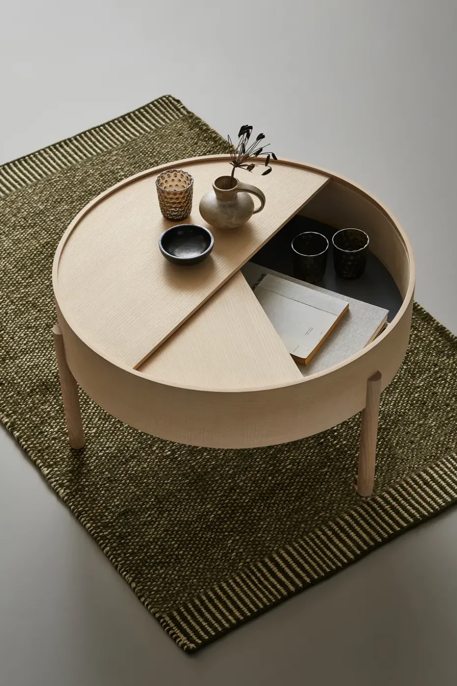 Alfombra Rombo verde musgo, 90x140 cm