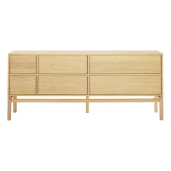 Aparador Hylte 6 cajones 172x73 cm, Roble