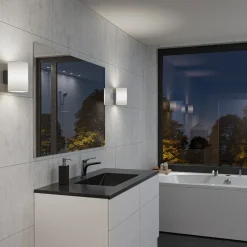 Aplique de pared Evoke L, Antracita-vidrio opalino