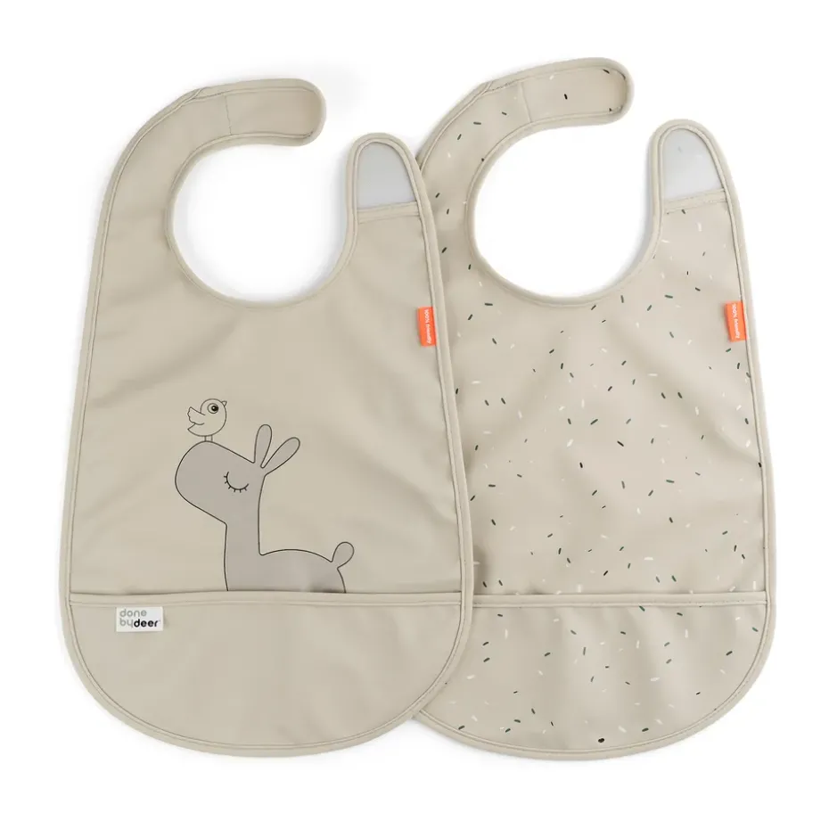 Baberos con velcro Lalee 2-pack, Sand