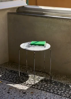 Balda superior Wire Stool VP11 Ø38 cm, Bianco Carrara mármol
