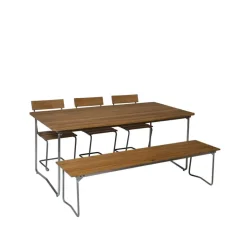 Banco 9, Roble aceitado-170 cm-galvanizado en caliente