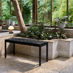 Banco Betty TK4, Black, asiento de banda de lino trenzada negro