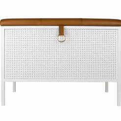 Banco con cajón Frank, Blanco-coñac