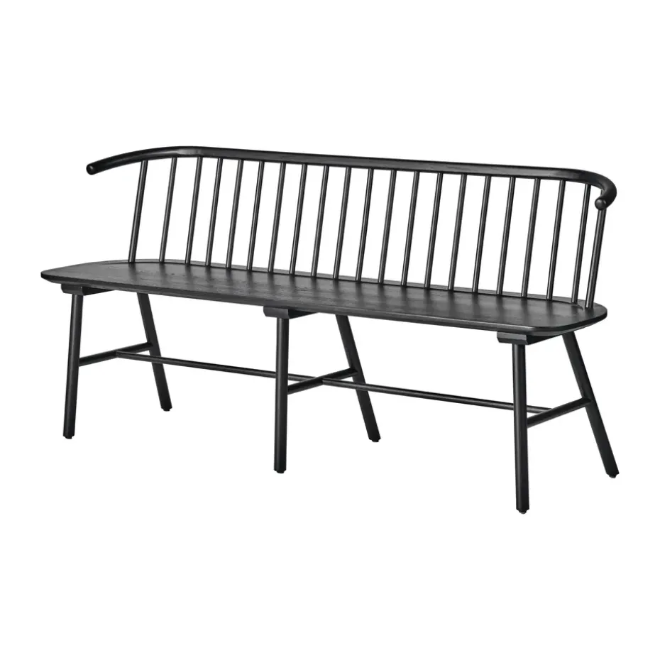 Banco de comedor VIOR, Roble lacado en negro