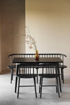 Banco de comedor VIOR, Roble lacado en negro