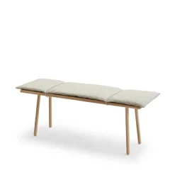 Banco Georg, Roble sin tratar, incluye cojín beige