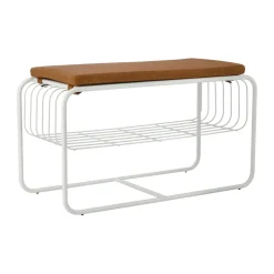 Banco/estante zapatero Nod 80x36x42 cm, White