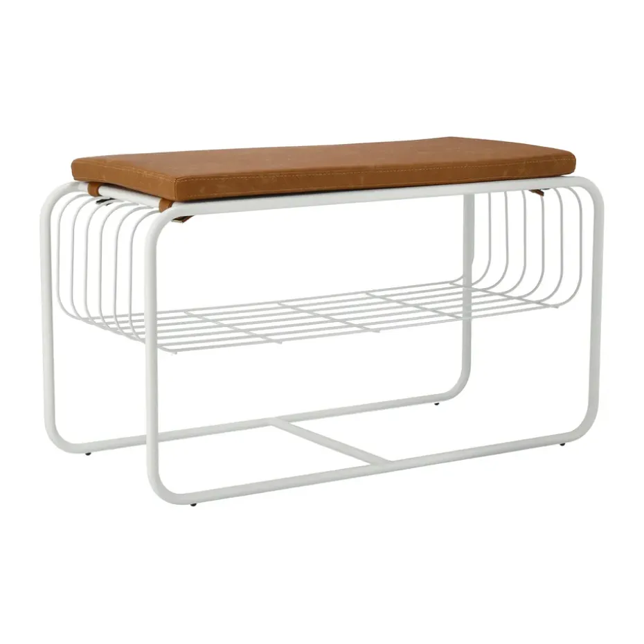 Banco/estante zapatero Nod 80x36x42 cm, White
