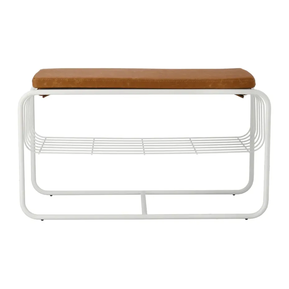 Banco/estante zapatero Nod 80x36x42 cm, White