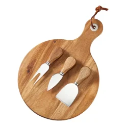 Bandeja de queso Oline acacia 4 piezas, Ø23 cm