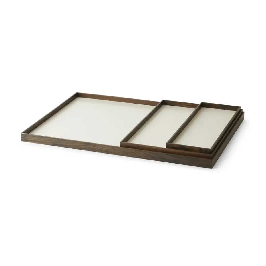 Bandeja Frame medium 23x34 cm, Roble ahumado-beige