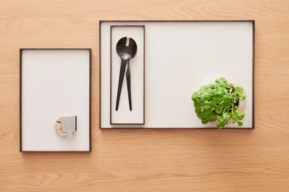 Bandeja Frame medium 23x34 cm, Roble ahumado-beige